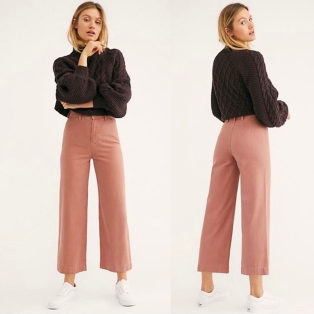 We the free/ free people Patti cropped pants in rose. Size 27.